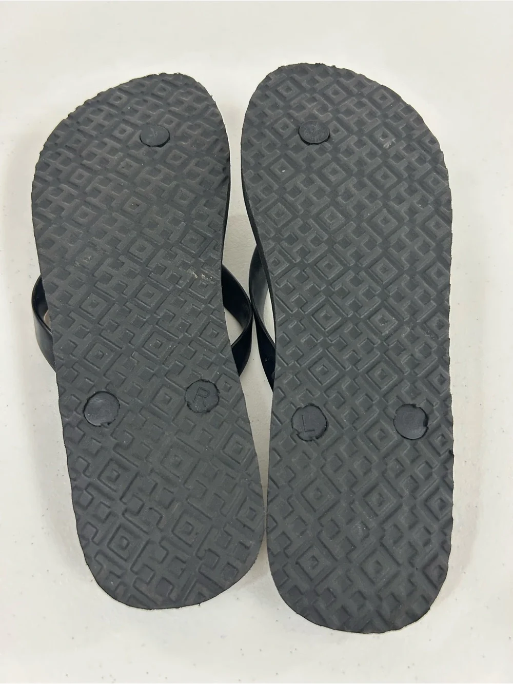 Tory Burch Black Wildlife Print Flip Flops